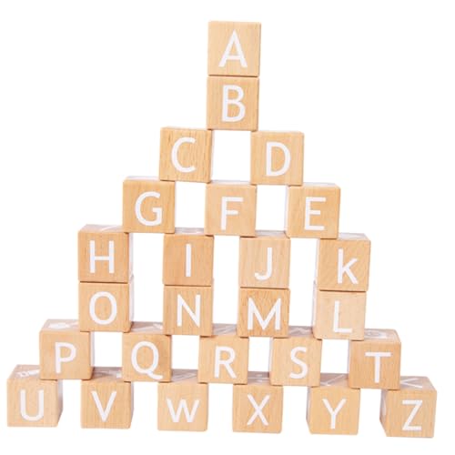 CORHAD 26 Stück Teiliges Holz Buchstaben Zahlen bausteine Pädagogisches Lernspielzeug für Vorschulkinder Fördert Buchstaben Zahlenkenntnisse Handliches Stapelspielzeug für Kleinkinder von CORHAD