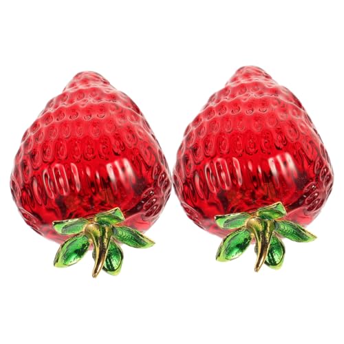 CORHAD 2pcs Kristallfrüchte Figur Minimalistische Luxus Europäische Erdbeerfruchtkombinationsplatte Transparentes Kristalldesktop Orament CORHAD 2pcs Kristallfrüchte Figur Minimalistische Luxus Europäische Erdbeerfruchtkombinationsplatte Transparentes Kristalldesktop Orament von CORHAD