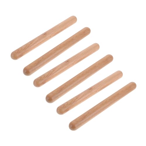 CORHAD 3 Paare Holz Klanghölzer Rhythmusstäbe Percussion Instrument Anfänger Musikalisches Lernspielzeug zur des Rhythmusgefühls von CORHAD