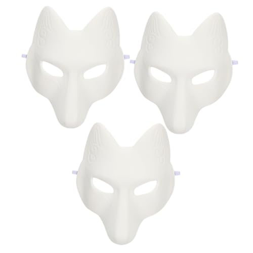 CORHAD 3 Stück DIY Fuchs Maske aus PU Unbemalt Leichte Halloween Maske mit Elastischem Band für Kostüm Maskerade Party und Individuelles Bemalen für Erwachsene und Frauen CORHAD 3 Stück DIY Fuchs Maske aus PU Unbemalt Leichte Halloween Maske mit Elastischem Band für Kostüm Maskerade Party und Individuelles Bemalen für Erwachsene und Frauen von CORHAD