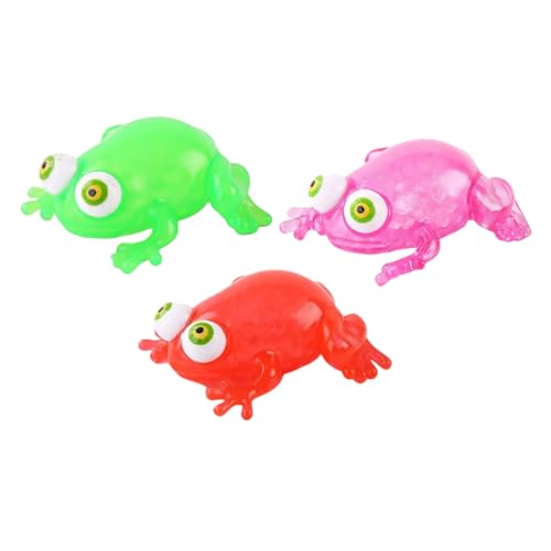 CORHAD 3 Stück Frosch Zappelspielzeug zum Drücken Cartoon Fidget Jugendliche Stressabbau durch Weiches Buntes Squeeze Toy für Entspannung und Spielerisches Lernen von CORHAD