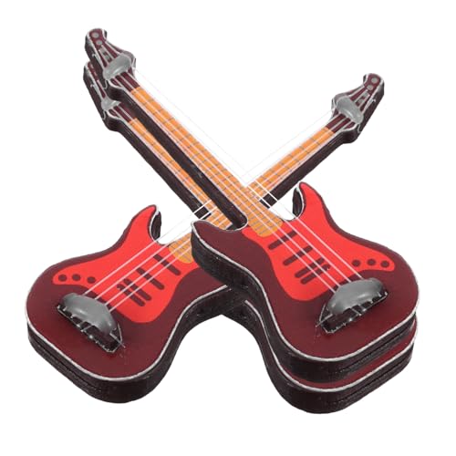 CORHAD 3 Stücke Teiliges Mini Gitarrenmodell Realistische Simulation Klassischer und Gitarre Dekorative Miniatur für Kinderzimmer Puppenhaus Kreativität und Instrumentenverständnis von CORHAD