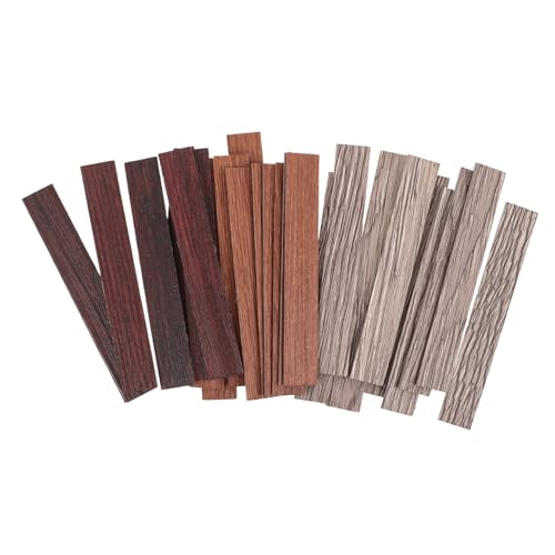 CORHAD 30 Stück Mini -Bodenmodell Holzbrett für Puppenhaus tapete für puppenhausdielen Puppenhausboden aus Holz Miniaturmöbel und Accessoires Selbstklebender Miniaturbodenbelag hölzern von CORHAD