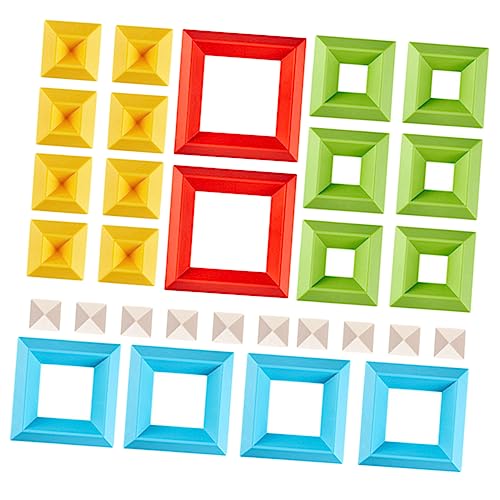 CORHAD 30Stücke Farbige Bausteine Stapelspielzeug für Kleinkinder Geometrische Formensortierung Lernspielzeug für Vorschulkinder Teilig Stabiles und Langlebiges Kunststoffmaterial von CORHAD