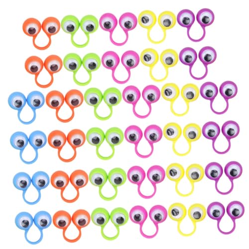 CORHAD 36 Stück Teiliges Augenring mit Beweglichen Großen Augen Interaktives Fingerspielzeug für Buntes Fingerpuppen Kreativität und Kommunikation Zufällige Farbe Zufällige Farbe von CORHAD