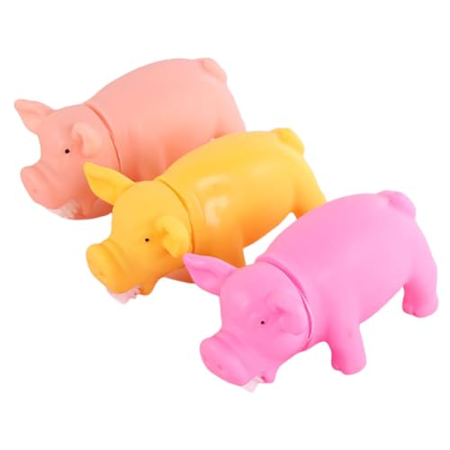 CORHAD 3Stücke Dekompressionsspielzeug Tierform Lustige Schweine Knuff für und Zufällige Farben Fördert und Stressabbau Langlebig und Elastisch von CORHAD