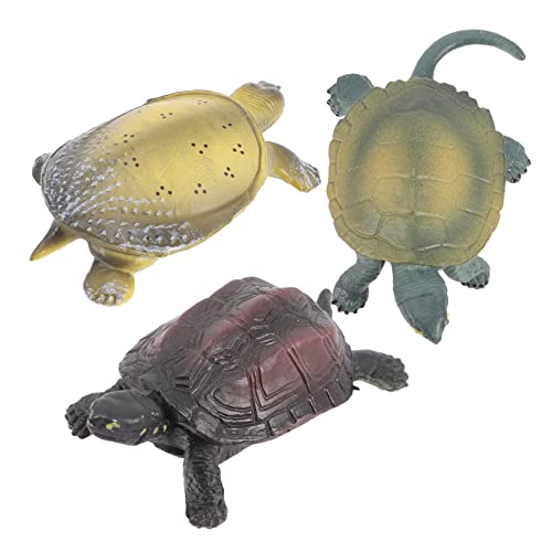 CORHAD 3Stücke Teiliges Schildkrötenmodell Lebensnahe Tierskulpturen für Dekoration und Ozeanbewohner Chinesische Gras Japanische Wasser und Chinesische Weichschildkröte von CORHAD