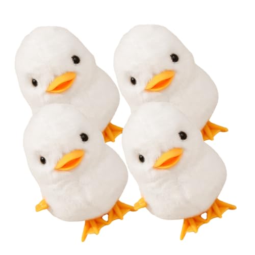 CORHAD 4 Stück Hüpfendes Hühnerspielzeug lebensechte Plüschküken springendes Huhn Kinderspielzeug Spielzeug für Kleinkinder zum Plüschtier Haarstäbchen Aufziehspielzeug für Kinder Ente von CORHAD