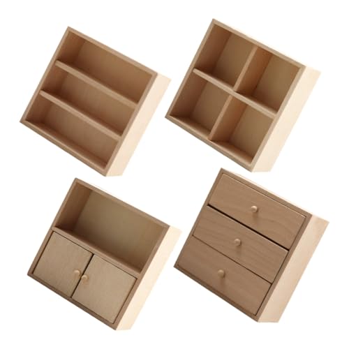 CORHAD 4 Stück Miniaturmöbel aus Holz Teilig DIY Puppenhaus Möbel Schrank Bücherregal Wohnzimmereinrichtung Handgefertigt Realistisch Vielseitig für Dekoration Modellbau CORHAD 4 Stück Miniaturmöbel aus Holz Teilig DIY Puppenhaus Möbel Schrank Bücherregal Wohnzimmereinrichtung Handgefertigt Realistisch Vielseitig für Dekoration Modellbau von CORHAD