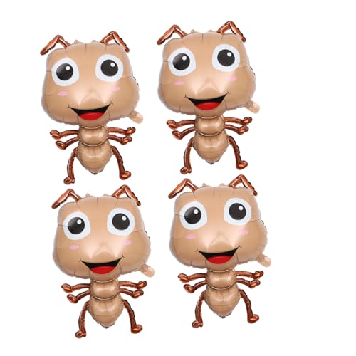 CORHAD 4 Stück Teiliges Ameisen Folienballons aus Aluminiumfolie Aufblasbare Tiermotive Niedliche Deko für Shower Kindergeburtstag und Party Einfache Handhabung Tierisches Design von CORHAD
