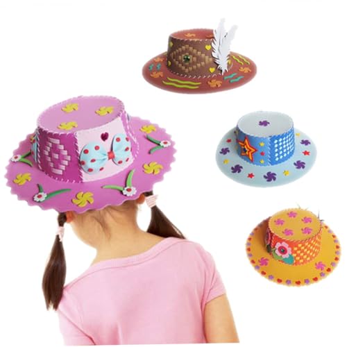 CORHAD 4 Stück Teiliges DIY Sonnenhut aus Hochwertigem EVA für Pädagogisches Bastelspielzeug mit Niedlichen Cartoon motiven Leicht zu Nähen für Kindergarten und CORHAD 4 Stück Teiliges DIY Sonnenhut aus Hochwertigem EVA für Pädagogisches Bastelspielzeug mit Niedlichen Cartoon motiven Leicht zu Nähen für Kindergarten und von CORHAD