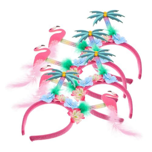 CORHAD 4 Stück Teiliges Hawaii Haarband Flamingo und Palmen Stirnband für Strandparty Luau Cosplay Zubehör Rutschfest und Bequem für Damen und Mädchen CORHAD 4 Stück Teiliges Hawaii Haarband Flamingo und Palmen Stirnband für Strandparty Luau Cosplay Zubehör Rutschfest und Bequem für Damen und Mädchen von CORHAD