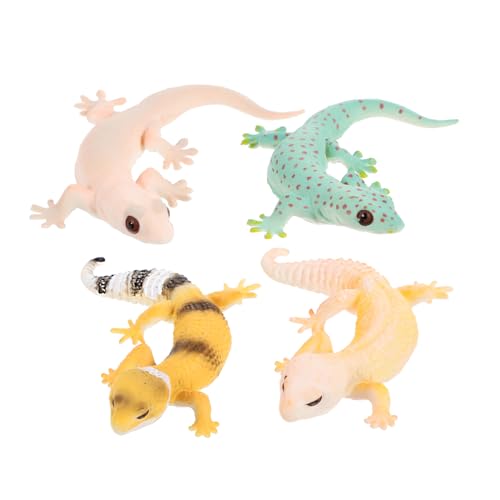 CORHAD 4 Stück Tiermodell lernspiele Kinder Spielzeug für Kinder Leopardgecko-Figur Mini von CORHAD
