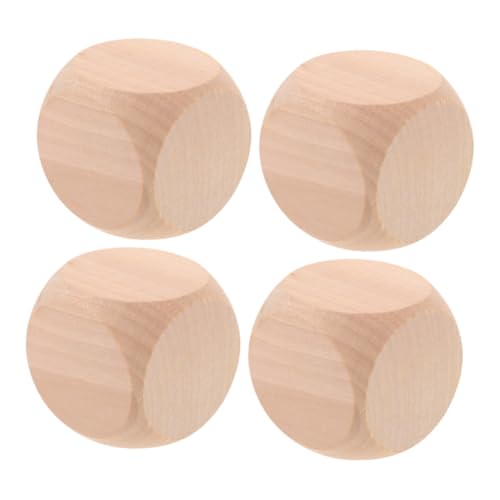 CORHAD 4 Stück Unbehandelte Holzwürfel Blanko Würfel DIY Basteln Holzwürfel für Malen Spiele Party Dekoration Naturholz Klötzchen Holzklötze Craft Zubehör von CORHAD