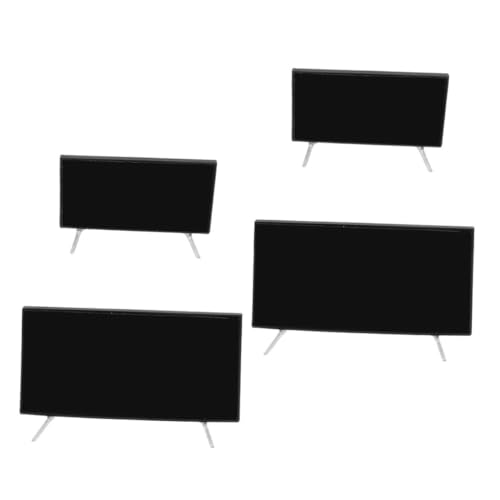 CORHAD 4 Stücke Maßstab Miniatur Fernseher mit Standfuß Realistische Miniatur Möbel für Puppenmöbel Wohnzimmer Dekoration Stabile Detailreiche Mini Tv Modelle von CORHAD