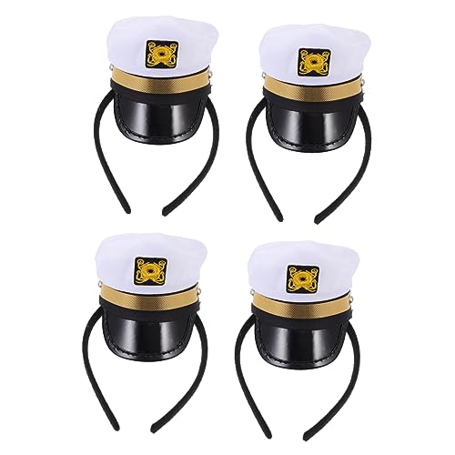 CORHAD 4 x Kapitänshut, Stirnbänder, einzigartiges Matrosen-Kostüm-Zubehör für Partys, Cosplay, Feiern, bequeme, stilvolle Haarreifen von CORHAD