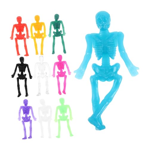 CORHAD 40 Stück Teiliges Halloween Stretchy Skeleton Klebrige TPR Mini Skelettfiguren für Partygeschenke Wandklebe-spaß Dehnbare Schädelfiguren Kreative Kinderprank-spielzeuge von CORHAD