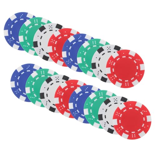 CORHAD 40 Stück Teiliges Poker Chips Kunststoff Spielchips Poker Marker mit Farben Rot Blau Grün Weiß Je Robust Langlebig für Hold und Kartenspiele von CORHAD