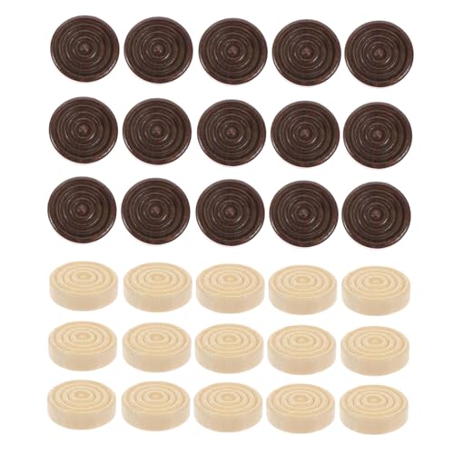 CORHAD 48 Stück Teiliges Holz-damenspiel-Steine Runde Glatte Spielfiguren in Holz Dunkelbraun Langlebig und Hautfreundlich für Dame und Schach zum Gemeinsamen und Lernen von CORHAD