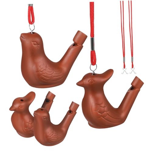 CORHAD 4Stücke Vogelpfeife Aus Teiliges Mit Wasserfüllung Handgemachtes Musikspielzeug Für Vogelbeobachtungen Und Dekoration Lanyards Für Einfachen von CORHAD