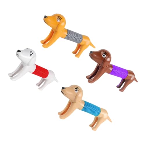 CORHAD 4stücke Mini Hund Form Pop Tube Sensory Spielzeug Dehnbares Teleskop Hund Rohr Spielzeug Für Kleine Hunde Zum Stressabbau Und Zeitvertreib von CORHAD