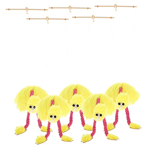 CORHAD 5 Stück Schnur Flamingo Plüschtier Hängende Flamingo-Dekorationen Tropische Partydekorationen DIY-verzierung Hängende Flamingoverzierung Kind Ziehe An Der Schnur Hölzern Puzzle von CORHAD