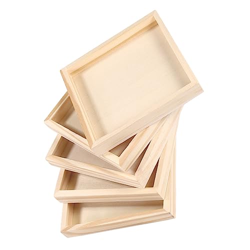 CORHAD 5 Stück Teiliges Holztablett Teilige Puzzle Praktische Aufbewahrung für Bausteine Leicht Wiederverwendbar Ordentliches Stapeln für Spiele und Bastelprojekte von CORHAD