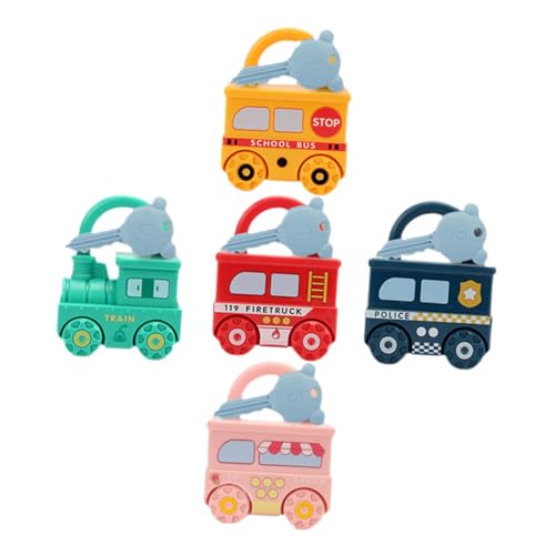 CORHAD 5 Teiliges Kleinkindspielzeug Kinderautospielzeug Lernspielzeug Für 2 Jährige Frühes Lernspielzeug Schlüssel Und Schlossspielzeug Kleinkind Reisespielzeug Kinderspielzeug von CORHAD