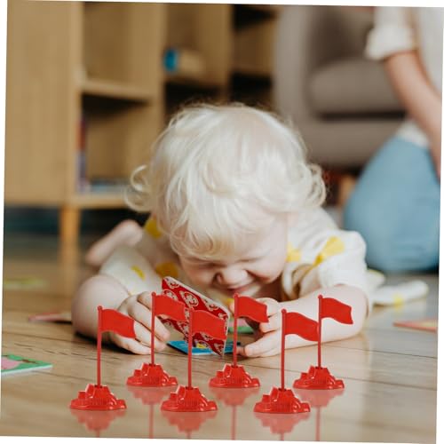 CORHAD 50 Sätze Rote Plastikflaggen Modell Militärische Sandtisch Deko Miniaturflaggen Leicht Tragbar Für Modellfiguren Landschaft Gestaltung von CORHAD