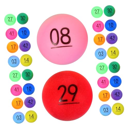 CORHAD 50 Stück Digitale Zweifarbige Tombola Bälle Kunststoff Ball Requisiten Farbige Bälle Farbige Picking Bälle Kunststoff Bälle Lustige Bälle Unterhaltungsbälle von CORHAD