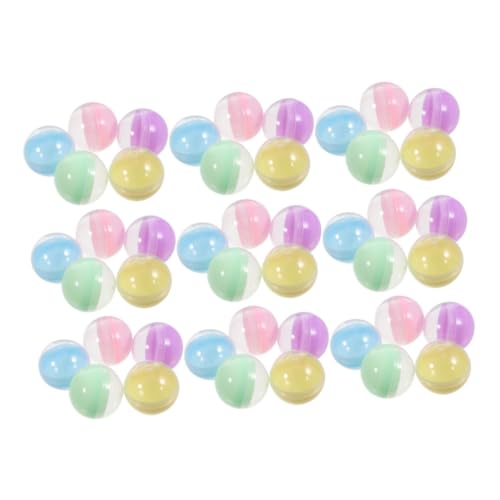 CORHAD 50 Stück Halbtransparente Macaron farbene Runde Spielzeugkapseln für Automaten DIY Bastelbedarf und Bonbonbehälter Robustes Kunststoffmaterial für Party Pinata und Sammelobjekte von CORHAD
