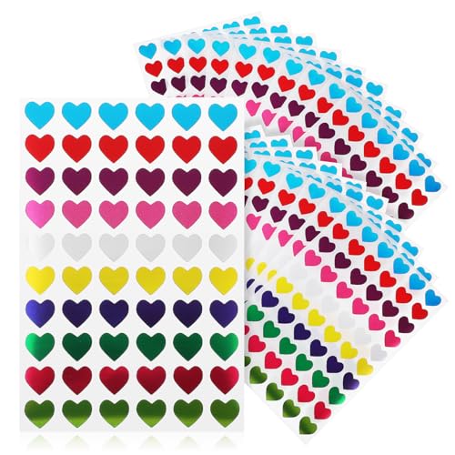 CORHAD 50Blätter Herzform Aufkleber für Dekorative Belohnungssticker für Lehrer und Bastelprojekte Scrapbooking und Kreative Dekorationen von CORHAD