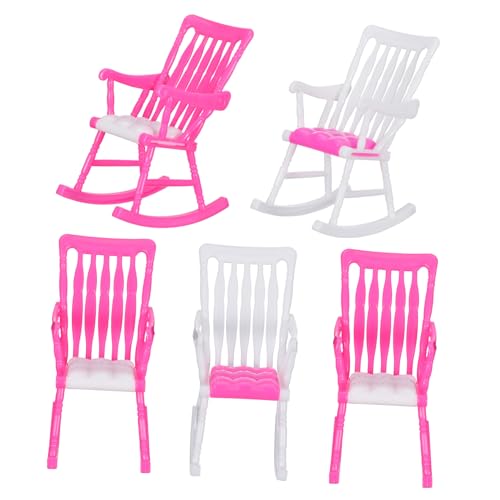 CORHAD 5Stücke Teiliges Mini Puppenstuhl Farbenfrohe Puppenschaukelstühle Deko für Puppenhäuser Sicheres und Unterhaltsames Zubehör für Kreatives und CORHAD 5Stücke Teiliges Mini Puppenstuhl Farbenfrohe Puppenschaukelstühle Deko für Puppenhäuser Sicheres und Unterhaltsames Zubehör für Kreatives und von CORHAD