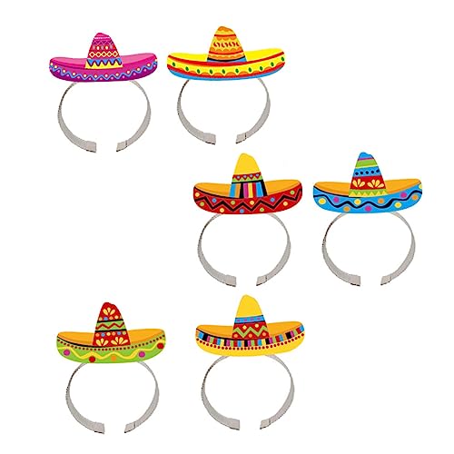 CORHAD 6 Stück Mexikanisches Stirnband Dekorative Haar Accessoires Sombrero Stirnbänder Festivalzubehör Stirnband Dekor Mexikanischer Hut Mit Stirnband Sombrero Hüte Sombrero von CORHAD