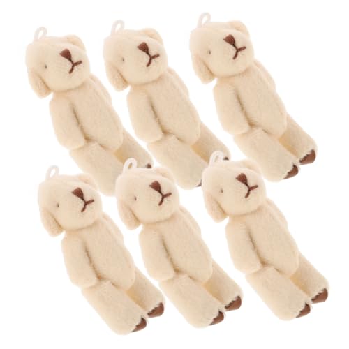 CORHAD 6 Stück Mini Plüschbär Schlüsselanhänger Beige Weiches Kuscheltier mit Gelenken und Wechselkleidung Kreatives für zur Einschulung und Babyparty CORHAD 6 Stück Mini Plüschbär Schlüsselanhänger Beige Weiches Kuscheltier mit Gelenken und Wechselkleidung Kreatives für zur Einschulung und Babyparty von CORHAD
