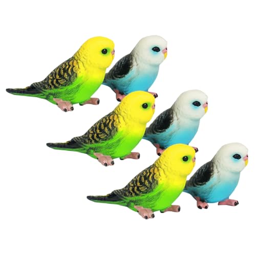 CORHAD 6 Stück Papageien-vogelfiguren-Spielzeug: Realistisches Kleines Papageienmodell – Tier-kuchenaufsätze – Simuliertes Vogelmodell – Realistisches Tierfiguren-Spielzeug von CORHAD