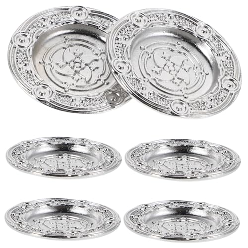 CORHAD 6 Stück Puppenhaus-tabletts, Mini-, Mini-Teller, Ornamente, Küche, Mini-Teller, Requisiten, Spielzeug, Küchenzubehör, Geschirr, Puppenhaus, Küchendekoration, Zubehör CORHAD 6 Stück Puppenhaus-tabletts, Mini-, Mini-Teller, Ornamente, Küche, Mini-Teller, Requisiten, Spielzeug, Küchenzubehör, Geschirr, Puppenhaus, Küchendekoration, Zubehör von CORHAD