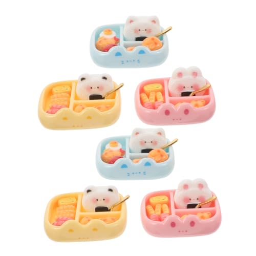 CORHAD 6 Stück Teiliges Miniatur Bento Sushi aus Resin Detailgetreue Japanische Lunchbox Modelle Realistische Miniatur Essensdekorationen für Puppenhaus Mikro Platzsparend und Langlebig von CORHAD