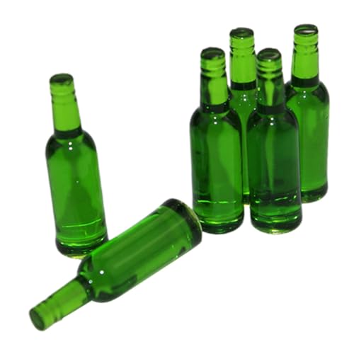 CORHAD 6 Stück Teiliges Miniatur Bierflaschen Deko für Puppenhaus DIY Mini Flaschen mit Realistischer Textur und Vielseitig Einsetzbar als Foto Requisite und Mini Haus Accessoire von CORHAD