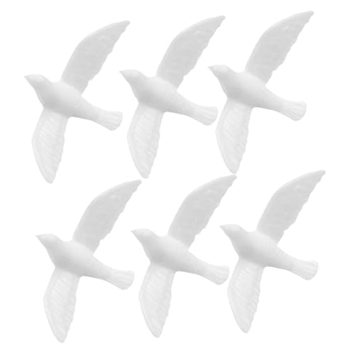 CORHAD 6 Stück Teiliges Miniatur Weißtaube Figuren aus Resin Realistisch Gestaltete Kleine Vogel Dekorationen für Puppenhaus Bastelprojekte und Stilvolle Wohnraumgestaltung von CORHAD