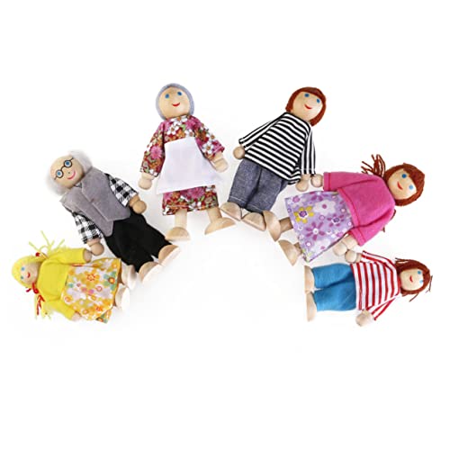 CORHAD 6St Maumet Spielzeug für Kinder kinderspielzeug Ornamente Puppenhauszubehör Puppen Requisiten Spielzeug Holz Puppe großeltern Puppe Puzzle Moment Marionette Eltern-Kind Bambus von CORHAD