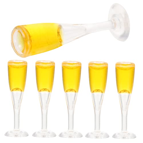 CORHAD 6Stücke Champagnergläser für Puppenhaus Dekorative Accessoires für Miniaturszenen und DIY Projekte Realistische Nachbildung für Kreative Fotografie und Stilvolle von CORHAD