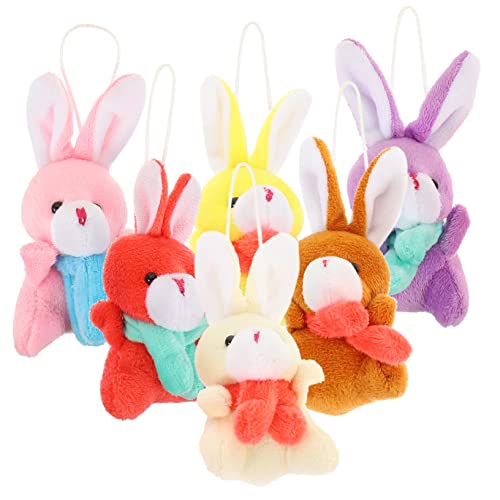 CORHAD 6Stücke Teiliges DIY Ostern Kaninchenschlüsselanhänger Plüsch Tieranhänger für Taschen Rucksäcke Gepäck Bunte Designs Perfektes Gastgeschenk für Kindergeburtstage von CORHAD
