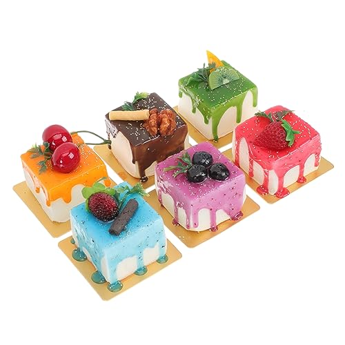 CORHAD 6Stücke Teiliges Kunstkuchen Modelle Für Dekoration Simulationskuchen Zufälligen Farben Für Foto Requisiten Und Unterrichtsmaterialien Für Geschenkidee von CORHAD