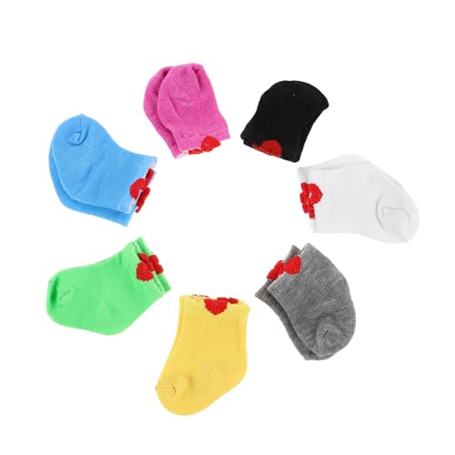 CORHAD 7 Paare Puppensocken für American Doll Mehrfarbige Socken Zubehör für Spielpuppe Sammler und Actionfigur Passgenaue Doll Socks für Verkleidung und Display von CORHAD