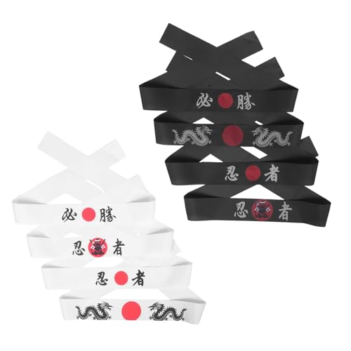 CORHAD 8 Stück Teiliges Ninja Kopfband für Erwachsene Verstellbare Japanische Samurai Stirnbänder Langlebige Karate Party Accessoires für Ninja Geburtstagsfeiern und Kostümspiele von CORHAD