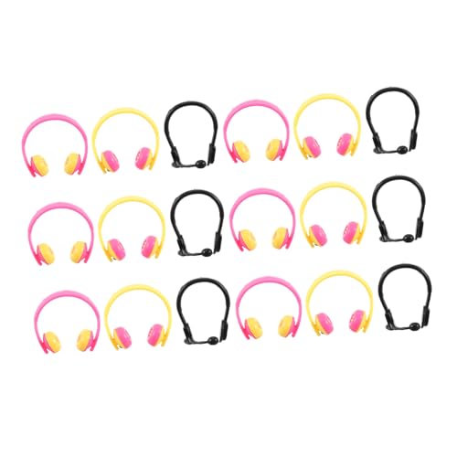 CORHAD 80 Stück Teiliges Puppen Headset Mini Kopfhörer Puppenzubehör Mix aus Bunten und Schwarzen Modellen Realistische Puppendekoration für Fotoshooting von CORHAD