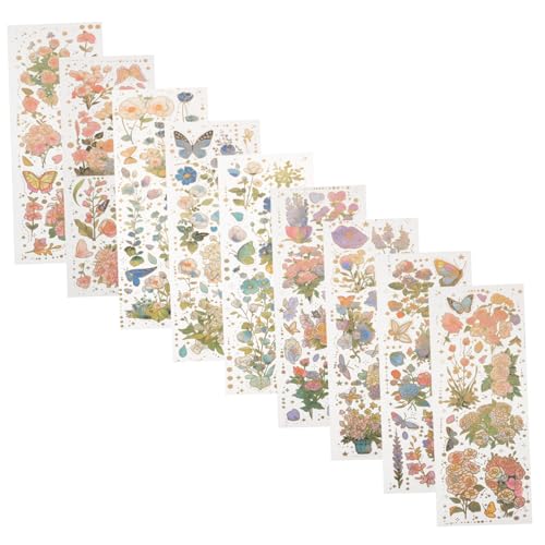 CORHAD Blume Schmetterling Aufkleber Gold Folie Scrapbook Journal Kit Dekorative Aufkleber von CORHAD