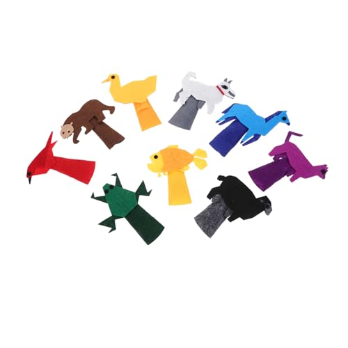 CORHAD 9 Stück Filz-tierfingerpuppen Für Kinder, Süße Handpuppen Zum Geschichtenerzählen, Tierform-fingerpuppen, Fingerpuppen, Tier von CORHAD