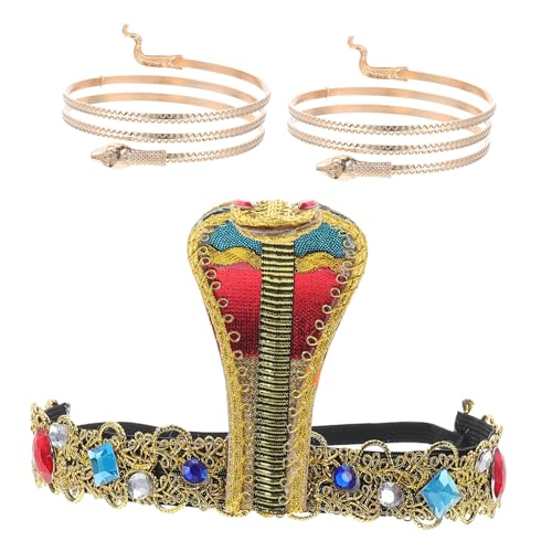 CORHAD Ägyptisches Kostüm Zubehör Schlangen Oberarmband mit Cleopatra Kopfschmuck für Fasching Karneval und Kostümparty Damen und Mädchen CORHAD Ägyptisches Kostüm Zubehör Schlangen Oberarmband mit Cleopatra Kopfschmuck für Fasching Karneval und Kostümparty Damen und Mädchen von CORHAD